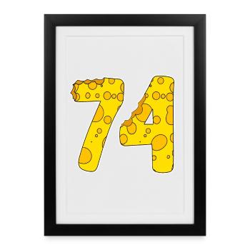 74 years of Lustig Käse - Framed poster (27 × 37 cm) - black - Front
