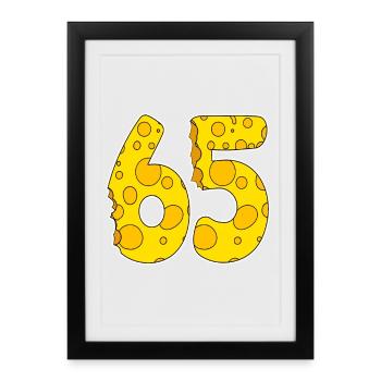 65 ans de Lustig Käse - Affiche encadrée (27 × 37 cm) - noir - Devant