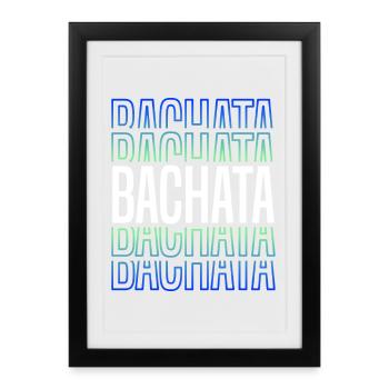 Lettrage Bachata pour une danse sensuelle - Affiche encadrée (27 × 37 cm) - noir - Devant