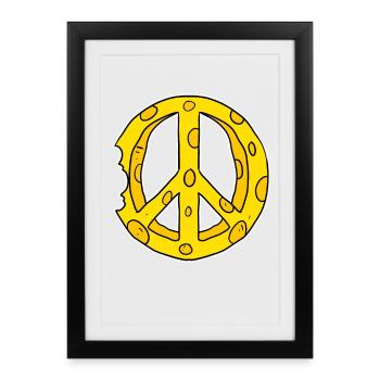 Fromage Paix Paix - Affiche encadrée (27 × 37 cm) - noir - Devant