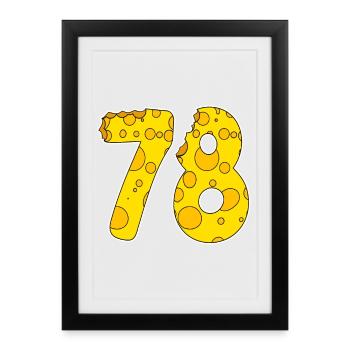 78 ans de Lustig Käse - Affiche encadrée (27 × 37 cm) - noir - Devant