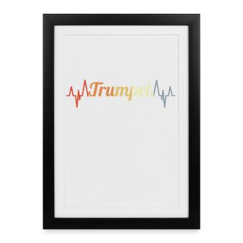 Palpitations de trompette - Affiche encadrée (27 × 37 cm) - noir - Devant