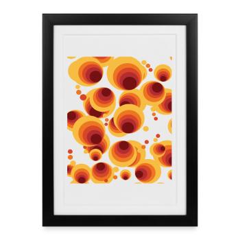 Abstract Polka Dots Circle Pattern - Framed poster (27 × 37 cm) - black - Front
