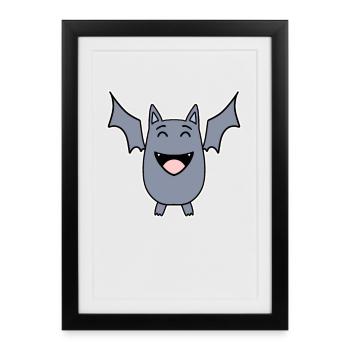 laughing bat - Framed poster (27 × 37 cm) - black - Front