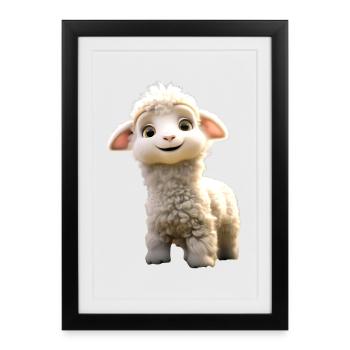 Mouton Agneau Tondre Mouton Berger Mouton Mignon Mouton Mouton - Affiche encadrée (27 × 37 cm) - noir - Devant