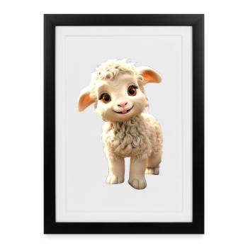 Mouton Agneau Tondre Mouton Berger Mouton Mignon Mouton Mouton - Affiche encadrée (27 × 37 cm) - noir - Devant