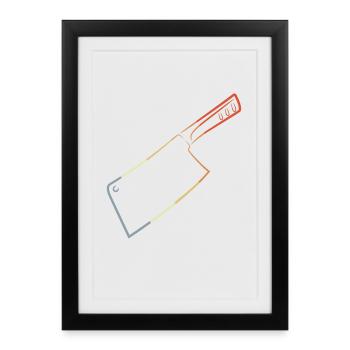 Couteau rétro - Affiche encadrée (27 × 37 cm) - noir - Devant