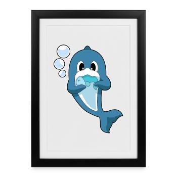 Poisson coryphène - Affiche encadrée (27 × 37 cm) - noir - Devant