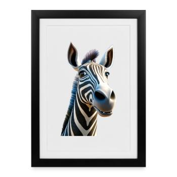 Zebra Africa I Love Cute Zebras Wild Zebra - Framed poster (27 × 37 cm) - black - Front