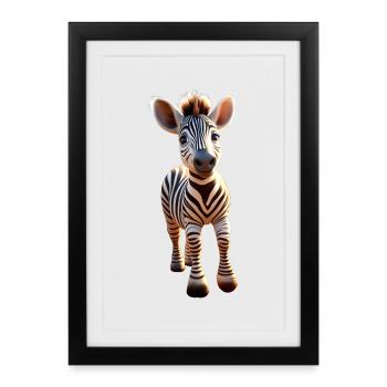 Zebra Africa I Love Cute Zebras Wilderness Zebra - Framed poster (27 × 37 cm) - black - Front