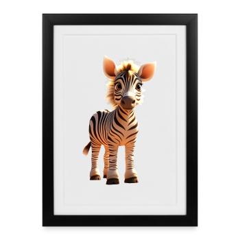 Zebra Africa I Love Cute Zebras Wild Zebra - Framed poster (27 × 37 cm) - black - Front