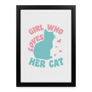 Cat Girl - Framed poster (27 × 37 cm) - black - Front