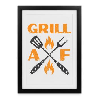 Grille AF - Affiche encadrée (27 × 37 cm) - noir - Devant