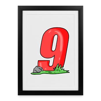 Number 9 Number - Framed poster (27 × 37 cm) - black - Front