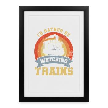 Drôle de cheminot - Affiche encadrée (27 × 37 cm) - noir - Devant