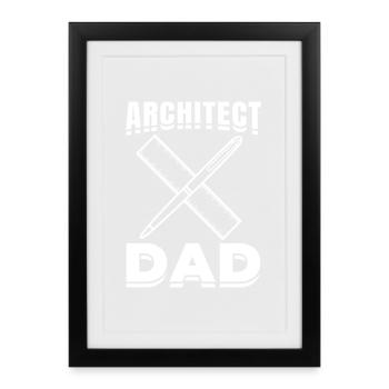 Architect Dad - Framed poster (27 × 37 cm) - black - Front