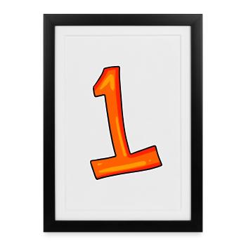 Numéro 1 - Affiche encadrée (27 × 37 cm) - noir - Devant