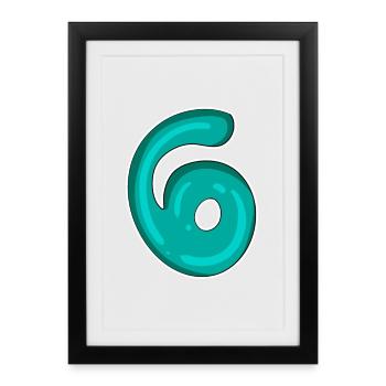 Number 6 Number - Framed poster (27 × 37 cm) - black - Front