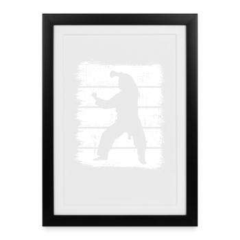 Karateka Skizze - Gerahmtes Poster (27 × 37 cm) - Schwarz - Vorne