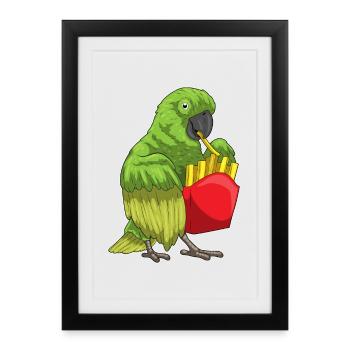 Frites perroquet - Affiche encadrée (27 × 37 cm) - noir - Devant