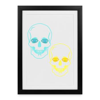 Skulls, Skulls, Horror, Fantasy, Halloween, Death - Framed poster (27 × 37 cm) - black - Front