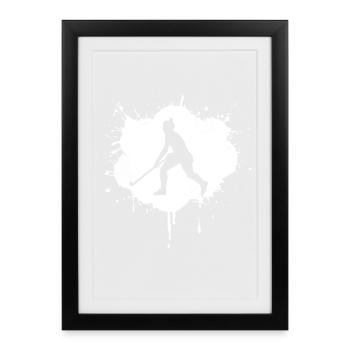 Joueur de hockey - Affiche encadrée (27 × 37 cm) - noir - Devant