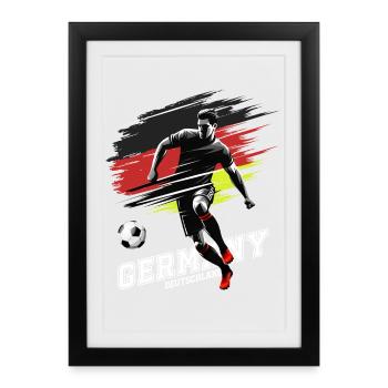 Football Germany Flag Flag Player Grunge - Framed poster (27 × 37 cm) - black - Front