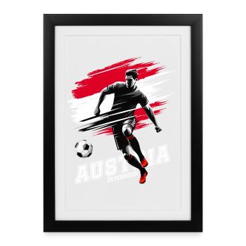 Soccer Austria Austria Flag Flag Player - Framed poster (27 × 37 cm) - black - Front