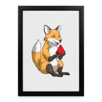 Fox Watermelon - Framed poster (27 × 37 cm) - black - Front