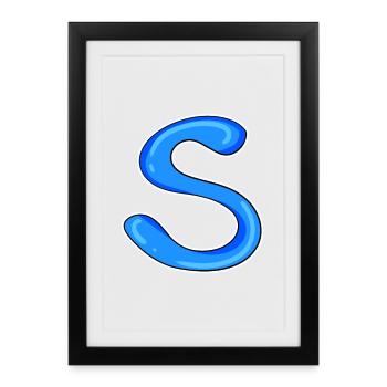Letter S Initial Letter - Framed poster (27 × 37 cm) - black - Front