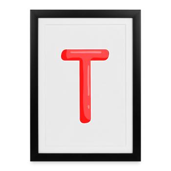Letter T Initial Letter - Framed poster (27 × 37 cm) - black - Front