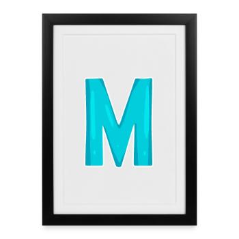 Letter M Initial Letter - Framed poster (27 × 37 cm) - black - Front