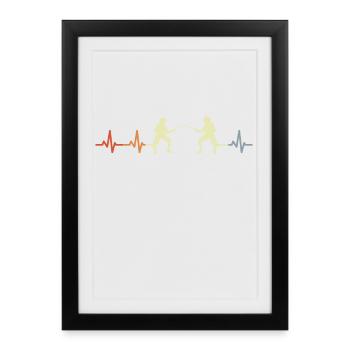 Vintage Fencing Heart Palpitations - Framed poster (27 × 37 cm) - black - Front