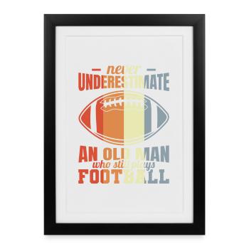 Ancien joueur de football - Affiche encadrée (27 × 37 cm) - noir - Devant