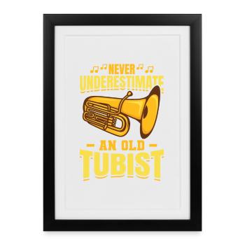 Grand-père tuba - Affiche encadrée (27 × 37 cm) - noir - Devant