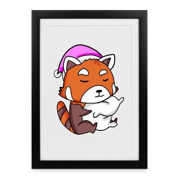 Western Little Panda - Framed poster (27 × 37 cm) - black - Front