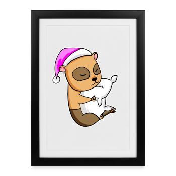 Guinea Pig Tired Sleeping Sleeping Girl - Framed poster (27 × 37 cm) - black - Front
