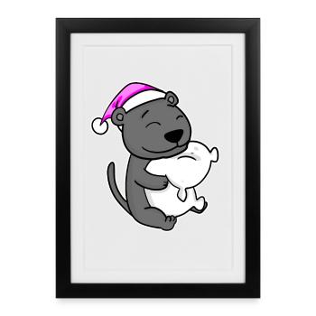 Tired Sleeping In Sleeping Pink - Framed poster (27 × 37 cm) - black - Front
