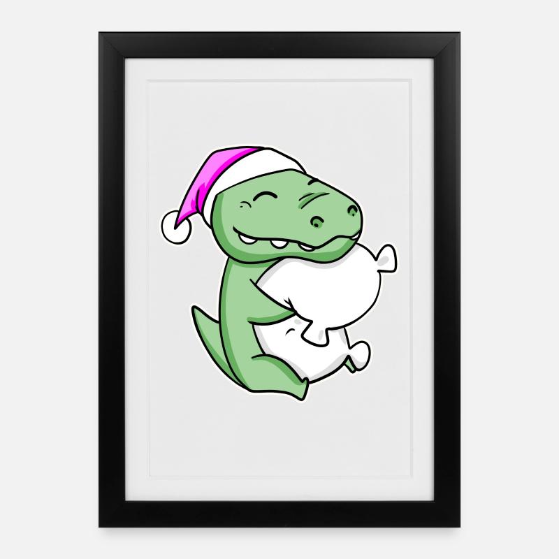 Krokodil Müde Ausschlafen Schlafen Mädchen - Gerahmtes Poster (27 × 37 cm) - Schwarz