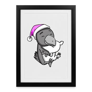 Crow Tired Sleeping Sleeping Girl - Framed poster (27 × 37 cm) - black - Front