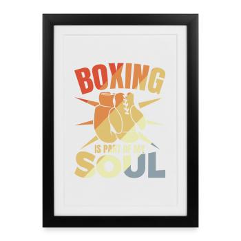 La boxe fait partie de mon âme - Affiche encadrée (27 × 37 cm) - noir - Devant