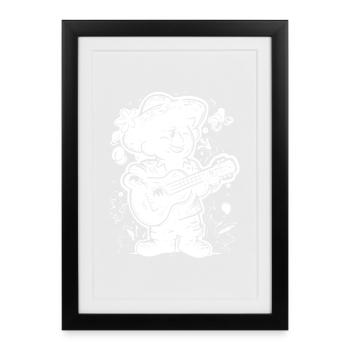 Ukulele Player Graphics - Framed poster (27 × 37 cm) - black - Front