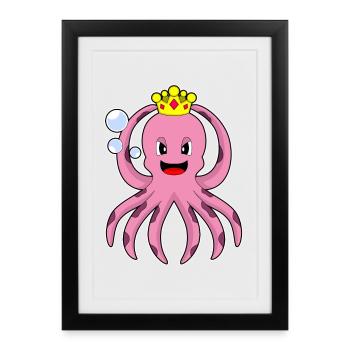 Couronne de pieuvre - Affiche encadrée (27 × 37 cm) - noir - Devant