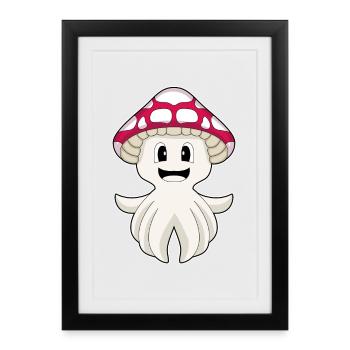 Champignon poulpe - Affiche encadrée (27 × 37 cm) - noir - Devant