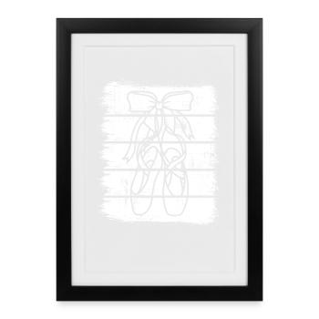 Ballet Shoes Sketch - Framed poster (27 × 37 cm) - black - Front