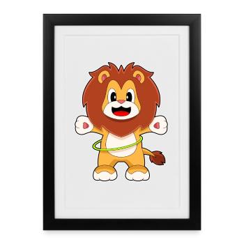 Gymnastique d’entraînement Lion Fitness Hoop - Affiche encadrée (27 × 37 cm) - noir - Devant
