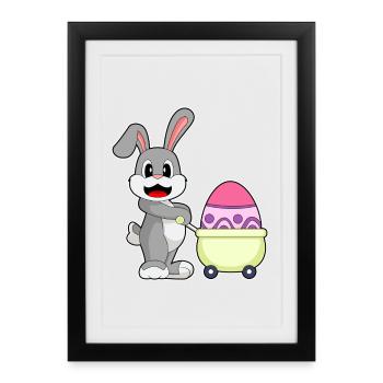 Achats de Pâques Bunny - Affiche encadrée (27 × 37 cm) - noir - Devant