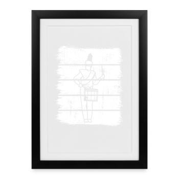 Croquis de batteur - Affiche encadrée (27 × 37 cm) - noir - Devant