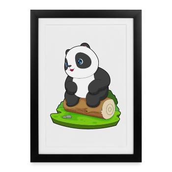 Panda Tree Trunk - Framed poster (27 × 37 cm) - black - Front