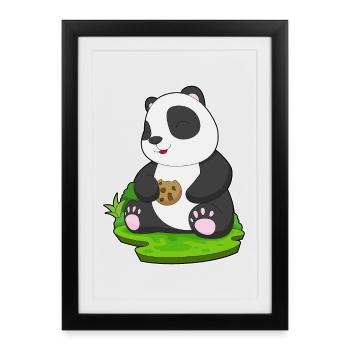 Biscuit Panda - Affiche encadrée (27 × 37 cm) - noir - Devant